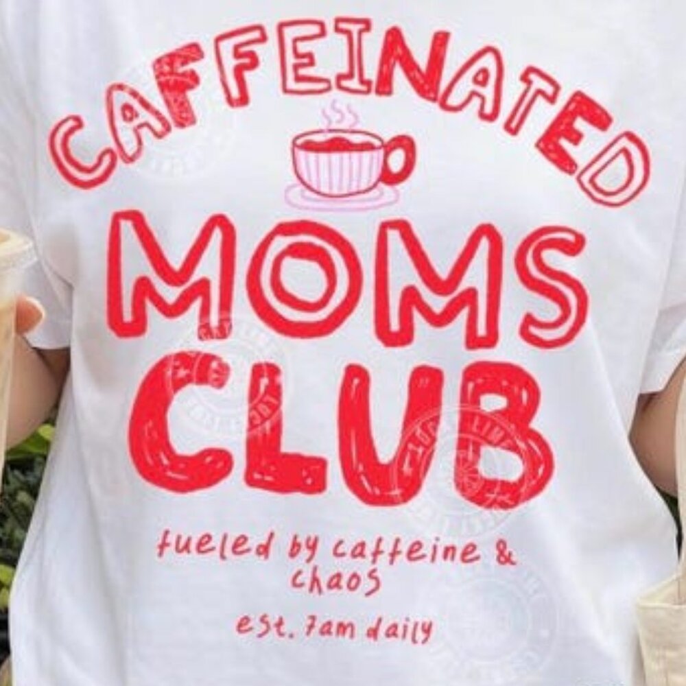 Caffeinated Moms Club Shirt, Mama T-shirt, Tired Moms Club Shirt - Picture 2 of 3